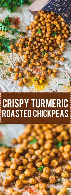 crispy turmric roasted chickpeas are the perfect side dish for st patrick's day