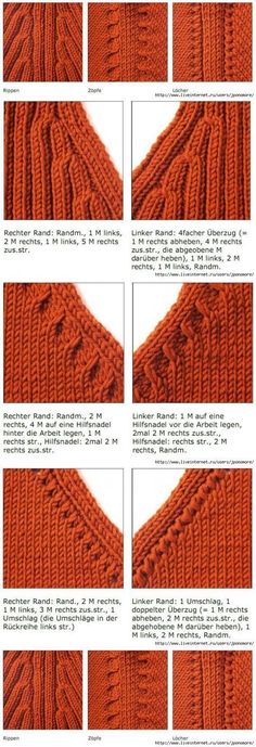 the instructions for knitting an orange sweater