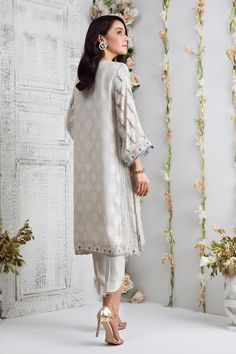 Spring Rain | Pakistani Designer Outfit | Sarosh Salman Pants With Lace, Pakistani Women Dresses, Border Lace, Designer Outfit, Desi Wear, Salwar Designs, Salwar Kamiz, Dress Neck Designs, Spring Rain