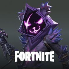 an image of a character from the video game fortnite with purple eyes and armor