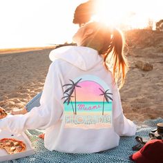 This adorable and snuggly vacation hoodie pleases your inner "beach bum" with vibrant and warm sunset colors and that salty hair beach day look! This sunset hoodie will keep Hawaii in your heart forever! .: 50% cotton, 50% polyester .: Medium-heavy fabric (8.0 oz/yd² (271 g/m .: Classic fit .: Tear-away label .: Runs true to size Summer Vacation Cotton Hoodie, Cotton Hoodie For Summer Vacation, Hoodie Sweatshirt For Summer Vacation, Trendy Summer Beach Hoodie, Summer Beach Hooded Sweatshirt, Hooded Beach Sweatshirt For Summer, Casual Beach Hoodie For Beach Season, Cotton Hoodie For Beach Vacation, Vsco Style Sweatshirt For Beach Season