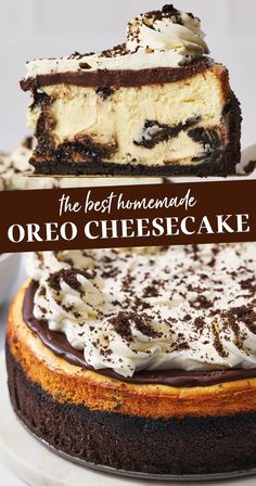 the best homemade oreo cheesecake is ready to be eaten