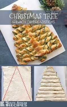 christmas tree spinach dip breadsticks with instructions