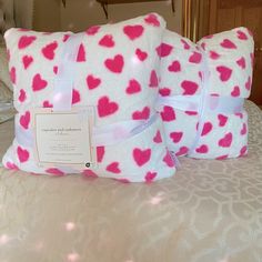 Brand New Never Used - Two Pink Heart Faux Fur Throw Pillows From Cupcakes And Cashmere. These Originally Came With A Small Heart Shaped Pillow, But I Kept The Heart Shaped Ones, And Don’t Need These. Each Pillow Is Approx 20” Across 20” Down (28” Diagonal). Please Check Out My Other Items If You Want To Bundle And Save On Shipping Heart Blankets, Heart Shaped Pillow, Heart Pillows, Heart Blanket, Shaped Pillow, Room Stuff, Faux Fur Throw Pillow, Fur Throw Pillows, Cupcakes And Cashmere