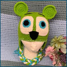 **ITEM DESCRIPTION: custom Hand made gummy bear crochet hat. Made with 100% acrylic yarn. Option: with liner or without liner. With liner is ideal for winter hat, line with thick fleece from the inside for extra warm. The hat does stretch a little after wash. **Items is made to order, can't be ship ASAP. PLEASE CHECK ON MY ANNOUNCEMENT BOARD FOR CURRENT TURN AROUND TIME. **Items is all hand made, they may look the same but may not be identical. **From a smoke free home. >>CARE INSTRUCTION: Playful Green Crochet Hat For Winter, Green Fun Crochet Hat For Winter, Fun Green Crochet Hat For Winter, Adjustable Green Themed Hat, Adjustable Themed Green Hat, Cute Handmade Green Crafts, Cute Green Handmade Crafts, Playful Crochet Yarn Hat, Cute Handmade Green Crochet Hat