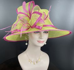 "100% Sinamay, light and comfortable *Wide brim measure Appr 6.5\" brim *The crown is decorated with feather flower. Very beautiful!! *Head girth is 21\" to 22.5\", adjustable string inside can give you the best fit. *Great for Kentucky Derby, Church, Wedding, Tea Party or another special event If you want to use different colors single feathers to match your dress, tell me the color you need, I will help you. 💃1. All hats will be sent from Rockville, MD, 20850, using FedEx Ground (1- 5 busines Luxury Hats For Royal Ascot With Curved Brim, Luxury Wide Brim Hat For Royal Ascot, Luxury Sinamay Top Hat For Royal Ascot, Luxury Purple Hat For Formal Occasions, Luxury Elegant Purple Hats, Luxury Purple Hat With Curved Brim, Luxury Purple Hat For Spring, Luxury Purple Elegant Hat, Luxury Purple Mini Hats For Wedding