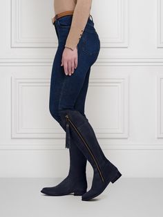 Our iconic Regina needs no introduction. Styled up or dressed down, these must-have boots are your wardrobe saviour, taking you from eventing to evenings out in impeccable style. Available in three fits and three heels, they’re just as irresistible teamed up with skinnies or a mini. Choose from luscious leather or sensational suede in a range of shades, and match the tassels to your mood. Three fits: Regular, Sporting and Narrow for a snug fit round the calf Iconic interchangeable tassels: colour-match your boots to your outfit Fully leather-lined interior: the highest quality inside and out Elasticated stretch panel: perfectly form-fitting around your leg Leather/rubber composite sole: for durability and comfort Memory foam insole: these boots are made for walking! Scalloped fan: pretty d Narrow Calf Boots, Smaller Calves, Blue Suede Boots, Boot Tree, Fairfax And Favor, Womens Boots Flat, Womens Knee High Boots, Calf Boots, Blue Suede