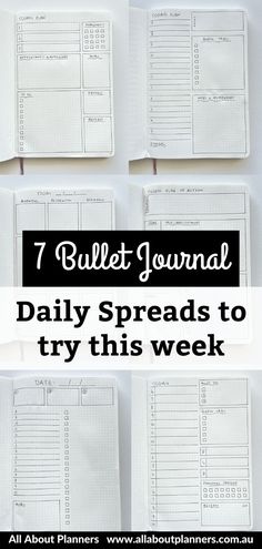 If you know a daily planner is right for you but are struggling to find the right layout, I’ve included a variety for you to try out in this post. Even if you’re looking for a daily pla… Bujo Simple Ideas, Bullet Journal Weekly Planner Ideas, Bujo Spreads For Work, Bujo Spread Ideas Minimalist, Easy Bujo Spreads, Weekly Spreads Bullet Journal, Daily Bullet Journal Layout Ideas, Daily Planner Ideas Bullet Journal, Simple Weekly Bullet Journal Layout