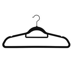 a black hanger on a white background