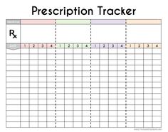 a printable prescription tracker is shown