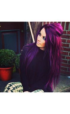 Deep Purple Hair, Purple Hair Color Ideas, Purple Hair Color, Funky Hair, Long White Hair, Hair Color For Brunettes