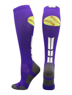 Product Features PERFECT SPORTS SOCKS: A softball logo adds a little fun to this sporty athletic sock. Great for softball, t-ball, and fastpitch! ACCURATE SIZING: MadSportsStuff Sock Size: Small - Youth Shoe Size 12-5, Medium - Womens Shoe Size 5-10 Mens Shoe Size 5-9, Large - Womens Shoe Size 10-13 Mens Shoe Size 9-12, X-Large Womens Shoe Size 13+ Mens Shoe Size 12+ PERFORMANCE MATERIALS: Fiber Contents: 77% Polypropylene, 17% Nylon, 3% Elastic, 3%Lycra Spandex PERFORMANCE FEATURES: Moisture Wi Sporty Sweat-resistant Socks For Sports, Sporty Socks For Sports Events, Breathable Sporty Socks For Sports Events, Black Sports Socks, Sports Season Moisture-wicking Socks, Casual Purple Sports Socks, Breathable Sports Socks For Sports Season, Softball Logos, Size 13 Womens Shoes