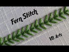 the stitches are stitched together to make a fern - like design on a piece of fabric