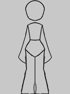 an outline drawing of a woman's dress