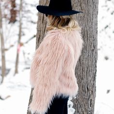 New Boutique Brand S 4-6 M 8-10 L 12-14 Xl 16-18 Chic Fluffy Fur Coat For Spring, Chic Fluffy Fur Coat, Spring Cozy Fur Coat With Faux Fur Lining, Cozy Spring Fur Coat With Faux Fur Lining, Fluffy Fur Coat For Cold Weather In Spring, Fluffy Fur Coat For Cold Weather, Pink Winter Outerwear With Feather Trim, Winter Pink Fluffy Fur Coat, Chic Pink Faux Fur Coat