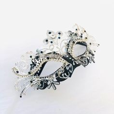 Masquerade mask in silver/black or Gold/Black base studded with rhinestone embellishing. S H I P P I N G - Processed same day or within 24 hours. 1-2 day guaranteed delivery services offered, add items to cart and click on shipping tab for rates. Pls leave a check out note with your need date & contact number (especially for expedited and custom orders) Msg for delivery time frames (Include your state/country). I N C L U D E D Mask comes with matching ribbons S I Z E Adult Size Mask. Detaile Rhinestone Masquerade Mask For Mardi Gras Carnival, Mardi Gras Masquerade Mask With Rhinestones For Carnival, Elegant Black Masks And Prosthetics For Evening, Elegant Party Masks And Prosthetics, Rhinestone Mask For Masquerade Carnival, Masquerade Mask With Rhinestones For Carnival, Rhinestone Mask For Carnival Masquerade, Carnival Rhinestone Eye Mask, Elegant Silver Masks For Halloween