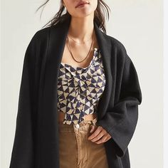 New Anthropologie Cardigan - Size Is All But Perfect For A Medium. Fall Daywear Tops With Open Front, Open Front Tops For Fall Daywear, Open Front Tops For Daywear In Fall, Chic Black Cardigan For Day Out, Black Tops For Daywear In Winter, Black Tops For Fall Daywear, Black Tops For Daywear In Fall, Black Cardigan For Daywear, Black Open Front Top For Fall