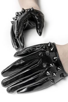 Fabric: Pu, Polyester Color: Black Style: Steampunk Clothing Type: Gloves Include: Gloves*1 (Any of the accessory is not included.) Size(IN) Length Wrist XS-M 5.12 8.46 L-2XL 5.28 9.25 Size(CM) Length Wrist XS-M 13 21.5 L-2XL 13.4 23.5 Steampunk Gloves, Punk Design, Leather Rivets, Black Leather Gloves, Punk Rave, Lace Gloves, Steampunk Clothing, Gothic Outfits, Leather Gloves