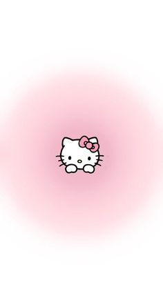 an image of a hello kitty wallpaper in pink and white with the word hello kitty on it