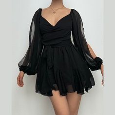 Please refer to our sizing chart for a guideline when choosing a size. 5 business days order processing time. 90% polyester 10% spandex Dark Academia Dresses, Grunge Dress, Baby Tees Y2k, Ruched Mini Dress, Long Bodycon Dress, Corsets And Bustiers, Long Puff Sleeves, Grunge Style, Crop Top Blouse