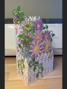 a card that has some flowers in it