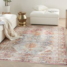 Transitional Farmhouse, Nourison Rugs, Bohemian Farmhouse, Rug Patterns, Traditional Persian Rugs, Kashan Rug, Transitional Rug, Persian Pattern, Medallion Design