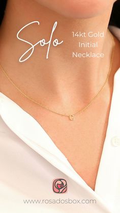 Our Solo initial necklace is the perfect piece where you can rock your initial or a loved one's initial! #necklace #gold #goldnecklace #letter #letternecklace #initial #initialnecklace #personalized #personalizedgift #dainty #daintynecklace #jewelry #finejewelry #gifts #giftidea #anniversary #birthdaygift Dainty Diamond Necklace With Si Clarity For Anniversary, Diamond Necklace With Si Clarity For Anniversary, 14k Gold Diamond Necklace Si Clarity, Round Si Clarity Diamond Necklace Gift, Si Clarity Round Diamond Necklace Gift, Classic Brilliant Cut Initial Pendant Jewelry, Classic Jewelry With Brilliant Cut Initial Pendant, Modern Diamond Necklace With Round Cut For Gift, Modern Diamond Necklace For Gift With Round Cut