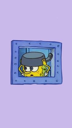 an image of spongebob in a blue frame