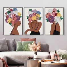 PRICES MAY VARY. 1.Wall Art Prints On Canvas : 3Pcs Beauty Wall Art Poster. Two sizes are available: 12x16inch (30x40), 16x 24inch (40x60cm), please check the size before ordering. Frame not Include! So you need to prepare photo frames of the same size by yourself. 2. Flower African Woman Wall Art is printed on canvas which is a kind of better material for the poster, it is bright colors, soft texture, high toughness, anti-wrinkle, easy to maintenance, UV resistant, fade-resistant indoor feature Black Skin Girl, Posters For Bedroom, American Wall Art, African American Wall Art, Prints Fashion, Bathroom Artwork, Painting Pictures, Cow Canvas, Modern Wall Art Canvas