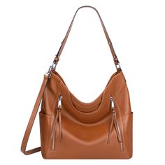 PRICES MAY VARY. 【Material】This is a large women's hobo handbag, which is made of first-layer cowhide leather(genuine leather) with a pebbled texture. Premium silver metal hardware, polyester lining.The bottom with 4 rivets for protecting your purse from abrasion. 【Size and Weight】Size approx: 14(L)X5.5(W)X12.7(H)inches,Weight：0.96kg/2.12lbs;Handle drop height: 8.8 inches. Come with 2 detachable and adjustable shoulder straps, the short strap to carry as a hobo bag, and the long strap to carry a Cheap Brown Hobo Bag For Daily Use, Cheap Casual Hobo Shoulder Bag, Cheap Brown Hobo Bag For Formal Occasions, Cheap Brown Casual Hobo Bag, Cheap Casual Brown Hobo Bag, Cheap Faux Leather Hobo Bag With Adjustable Strap, Cheap Brown Shoulder Bag With Zipper Closure, Cheap Hobo Bag With Metal Hardware For Everyday, Cheap Beige Hobo Bag For Women