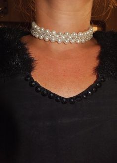 Pearl Collar Necklace , $45.00 Choker Pearl, Pearl Collar, Pearl Beaded Necklace, Necklace Bridal, Jewelry Pearl, Bridal Gift, Bridesmaid Wedding, Pearl Choker, Choker Necklaces