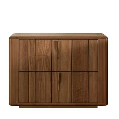 the sideboard is made out of wood and has several compartments on each side, including one