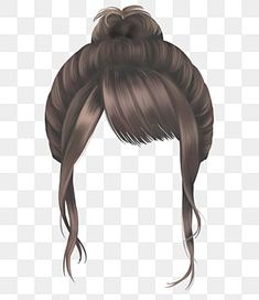 a woman's head with long hair in the shape of a ponytail