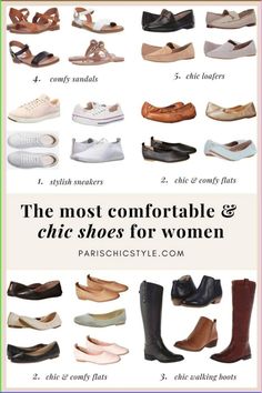 Most comfortable shoes for women for everyday wear, work, travel, walking & street style. These shoes are chic & versatile. Don't sacrifice comfort for stylish shoes. Paris Chic Style. Best Shoes For Walking. Shoes For Work. Best Travel Shoes. Best Shoes For Walking. Shoes For Work. Paris Street Style Shoes. Fashion. Stylish Sneakers Boots. Ballet Flats. Comfy Loafers. Flat Sandals. Parisian Style. Paris Street Style. Stylish Walking Shoes For Work. Ankle Boots. What To Wear. New York Shoes. Clarks Shoes Women Work, Comfy Stylish Shoes, Comfortable Walking Boots Women, Shoe Basics For Women, Work Shoes Women The Office Comfy, Chic Walking Shoes, Most Comfortable Shoes For Women, Capsule Shoes Women, Stylish Walking Shoes For Women