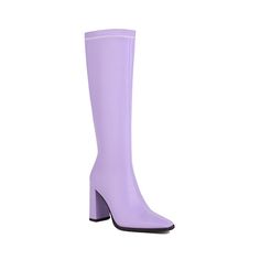 These sultry purple knee high boots are the perfect way to add a touch of glamour to any outfit. The square toe and block heel give them a stylish and sophisticated look. while the zip fastening makes them easy to slip on and off.Whether you're teaming them with a cute dress for a night out or wearing them with skinny jeans and a leather jacket for a rebellious edge. these boots are sure to turn heads. So don't miss out ââ‚?grab a pair of these must-have boots before they're all gone! Upper: Mic Knee-high Boots With Block Heel And Zipper Closure, Trendy Knee-high Boots With Zipper And Block Heel, Chic Knee-high Boots With Zipper Closure For Spring, Fall Purple Platform Boots, Trendy Tall Knee-high Boots With Block Heel, Trendy Spring Formal Knee-high Boots, Trendy Wide Calf Knee-high Boots With Block Heel, Trendy Wide-calf Knee-high Boots With Block Heel, Trendy Block Heel Knee-high Boots For Formal Occasions