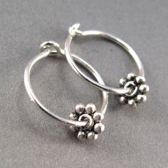 tiny STERLING  hoops / argentium silver by CecileStewartJewelry, $13.95 Earrings Small Hoop, Oxidized Silver Earrings, Wire Gauge, Antique Silver Jewelry, Antique Jewellery Designs, Tiny Hoop Earrings, Jeweled Earrings, Small Hoop Earrings, Silver Jewels