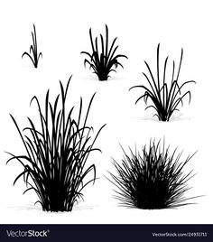 black and white grass silhouettes on a white background