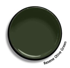 a dark green plate with the words resine olive green on it's side