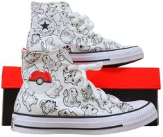 Celebrates 25+ years of Pokemon 6.5 Women 4.5 Men 4.5 UK 37 EUR 23.5 CM UPC: 194433493567 MPN: A01651C CTAS HI White/Black/University Red Made in Vietnam Gender: Unisex Linning: Textile Upper: Textile 2021 Pokemon Nintendo Converse Chuck Taylor All Star logo sewn in leather patch on inner facing side Poke Ball on outer facing side Limited Edition All Over Print of Pikachu, Bulbasaur, Charmander, Squirtle, Jigglypuff, and Meowth.         THANK YOU FOR YOUR INTEREST IN OUR PRODUCTS If you have any questions about the item, please contact us through eBay. 20% restocking fee for all wrongly ordered items. If the product is DOA or damaged in delivery, we will exchange or refund the full amount of the original order. We reserve the right to exchange damaged or defective products before refund. I Pokemon Converse, Star Pokemon, Pokemon Nintendo, Poke Ball, Converse Chuck Taylor White, Logo Sewing, White Converse, Star Logo, Converse Chuck Taylor All Star