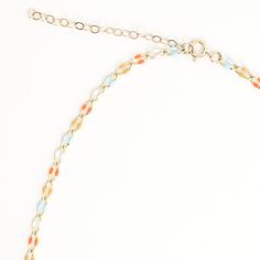 “The Topanga” is made of 14kt gold fill chain dotted with colorful enamel coating, to add some dreamhouse color to your jewelry mix. Comes in several tropical tones: Turquoise Surf, Sunset Pink, Black Sands, Palest Sky Blue, White Sands, Multi Sands, Multi Suns, and Lavender Skies. They are the perfect subtle pop of color to refresh your jewelry collection. Select the perfect length to suit your style! Details: Length of your choice Chain is 14kt gold fill with colored enamel coating 14kt gold fill lobster clasp and closure Handcrafted in Los Angeles, California, USA Earrings Quotes, Sunset Pink, Bracelet Quotes, Necklace Quotes, Jewelry Quotes, Enamel Bracelet, Choker Collar, Gold Bracelet Chain, Small Pendant