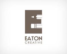 the logo for eaton creative, an art studio that uses pencils to draw on paper