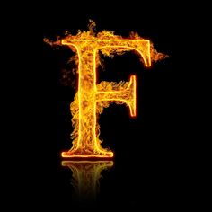 the letter f is made up of fire