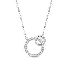 You can't go wrong with this diamond necklace marked with subtlety. Its pendant features a pair of overlapping circles - the big one traced with diamonds and the smaller one in a high-polish finish and off-set layout. The piece possesses a sense of sophistication even in its simplicity, perfect for adding a hint of elegance to your everyday styling. Overlapping Circles, The Big One, Gorgeous Engagement Ring, Now And Forever, Circle Pendant, Love At First Sight, Love Symbols, Conflict Free Diamonds, High Quality Jewelry