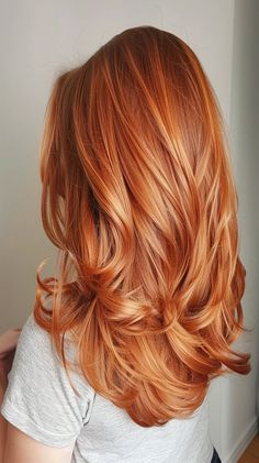 26 Cute Cowboy Copper Hair Color Ideas For Every Skin Tone Fun Copper Hair, Dark Root Orange Hair, Copper Hair For Tan Skin, Fall Hair Colors Copper Blonde, Red Blonde Color Block, Long Red Hair With Blonde Highlights, Copper Hair With Balayage, Blonde With Auburn Highlights, Copper Pumpkin Hair