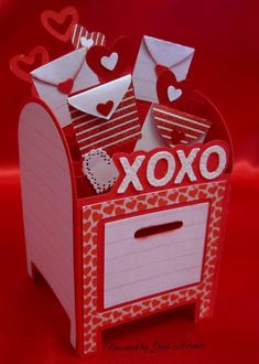 a valentine's day card with an xoxo mailbox