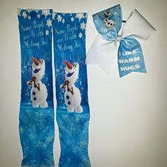 #olaf #frozen #Disney #socks #bows #cheer #blingonthebows Olaf From Frozen, Disney Socks, Frozen Disney, Cute Socks, Warm Hug, Big Little, Olaf