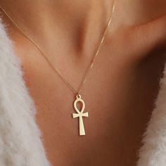 Ankh Jewelry, Egyptian Hieroglyphics Symbols, Ancient Egyptian Hieroglyphics, The Ankh, Ankh Pendant, Symbol Of Life, Ankh Necklace, Dainty Necklaces