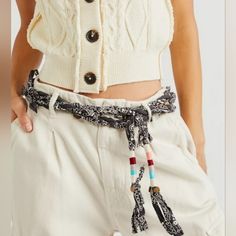 Hold Onto Your Hats (Or Belts, In This Case) Because This Free People Twist Wrap Belt Is About To Become Your New Fashion Obsession! Perfectly Combining Blue And White Bandana Print With A Splash Of Gold Tone Glam, This Belt Is Ready To Elevate Any Outfit From "Meh" To "Magnificent." This Belt Is Your Go-To For Adding That Extra Zing To Any Outfit, Whether You're Hitting The Town Or Just Jazzing Up Your Favorite Jeans. Grab It Before It’s Gonebecause Your Wardrobe Deserves A Little Wrap-Around B Floss Crafts, Cool Belt, White Bandana, Festival Belt, Blue Bandana, Back To School Fashion, Free People Accessories, Wrap Belt, Long Sleeve Blouse Pattern