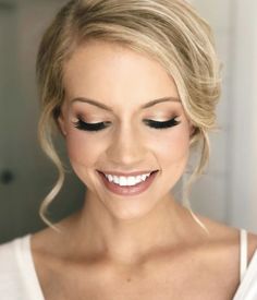 The makeup - #MaggieSottero, #MyLoveStory, #CoastDiamond, #ShowYourCoast Make Up Sposa, Blonde Hair Makeup, Makeup For Blondes