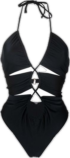 Halter Neck Swimsuit, Swimsuit Black, Black Swimsuit, Cut Out, Collage, Pins, Black